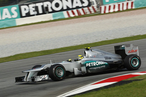 Nico Rosberg en los entrenamientos del GP de Malasia 2012