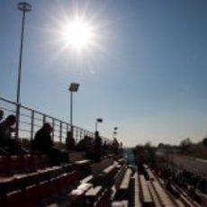 Gradas del circuito de Montmeló durante los test