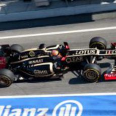 Romain Grosjean sale a pista en Montmeló