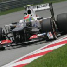 Sergio Pérez en la clasificación del GP de Malasia 2012