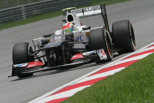 Sergio Pérez en la clasificación del GP de Malasia 2012