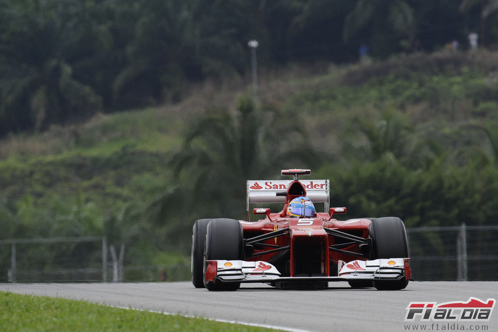 Fernando Alonso en la clasificación del GP de Malasia 2012