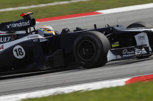 Pastor Maldonado en su FW34 durante la clasificación del GP de Malasia 2012
