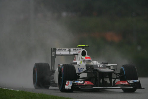 Sergio Pérez en la carrera del GP de Malasia 2012