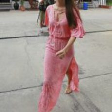 Jessica Michibata en el 'paddock' de Sepang