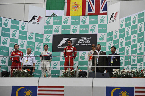 Podio del GP de Malasia 2012