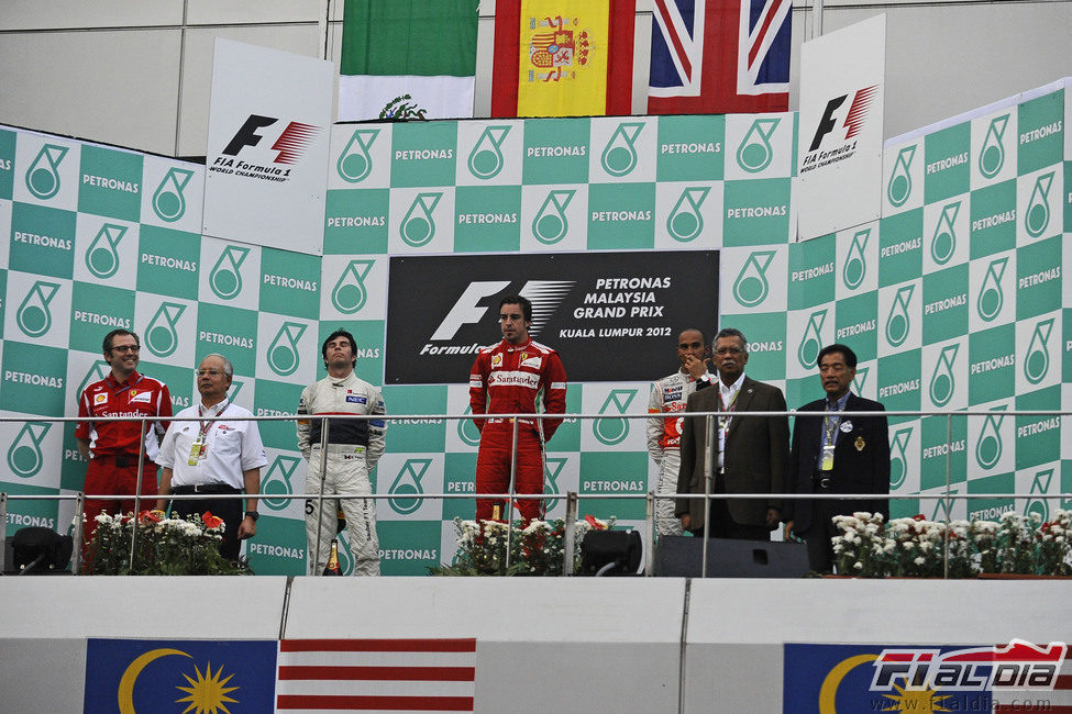 Podio del GP de Malasia 2012