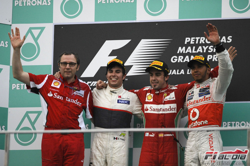 Los tres primeros del GP de Malasia 2012