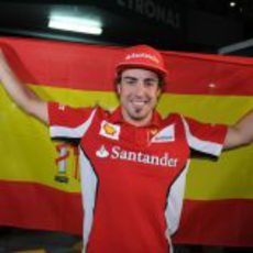 Fernando Alonso muy contento con su victoria en Malasia 2012