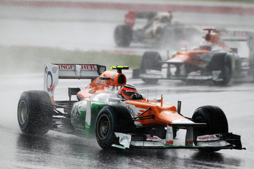 Nico Hülkenberg en las primeras curvas del GP de Malasia 2012