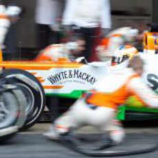 Parada a toda velocidad del equipo Force India