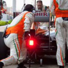 Parada en boxes del equipo Force India