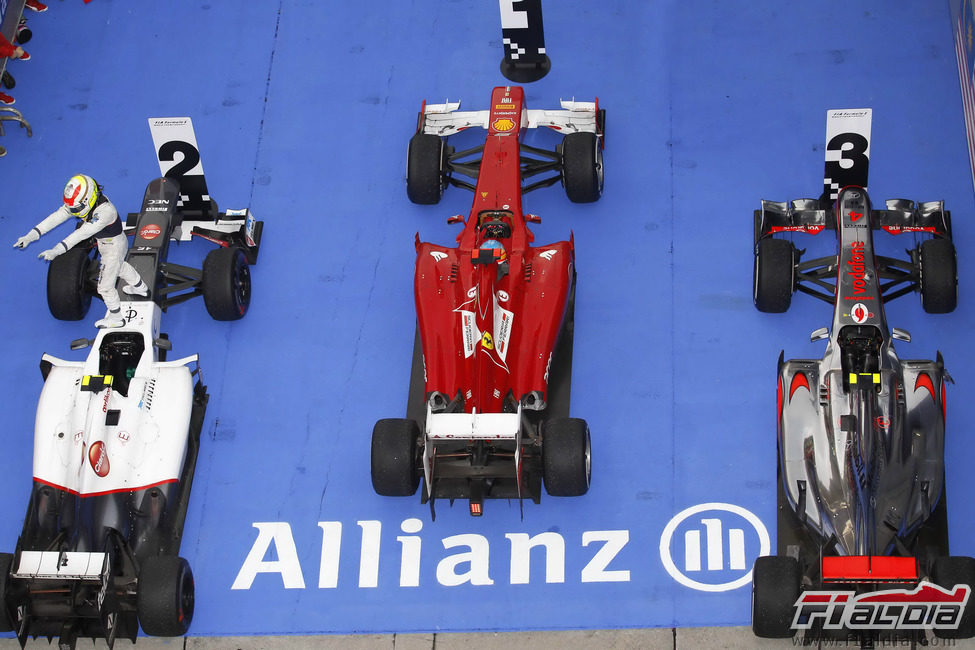 Ferrari, Sauber y McLaren en el podio del GP de Malasia 2012