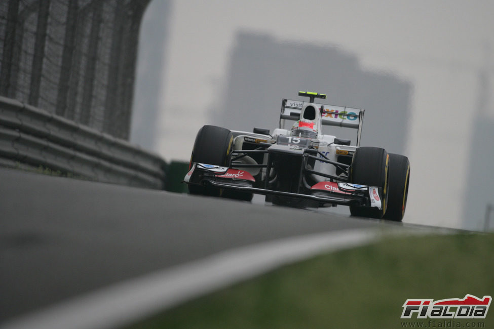 Sergio Pérez en la clasificación del GP de China 2012