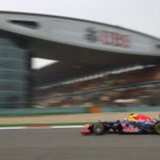 Mark Webber durante la clasificación de Shanghái