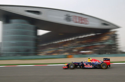 Mark Webber durante la clasificación de Shanghái