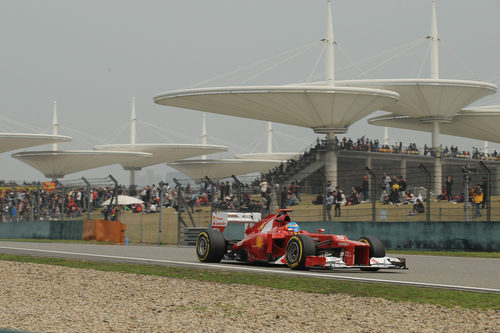 Fernando Alonso durante la clasificación del GP de China