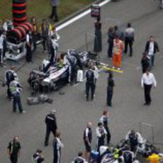 Los pilotos de Williams comparten fila en la parrilla de salida del GP de China