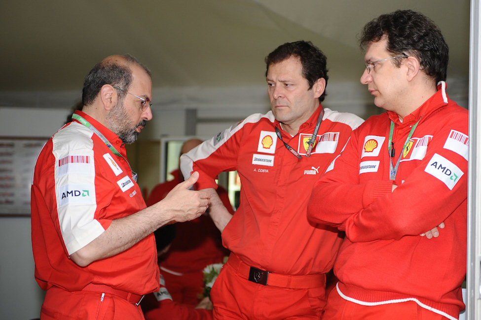 Tres miembros del equipo Ferrari