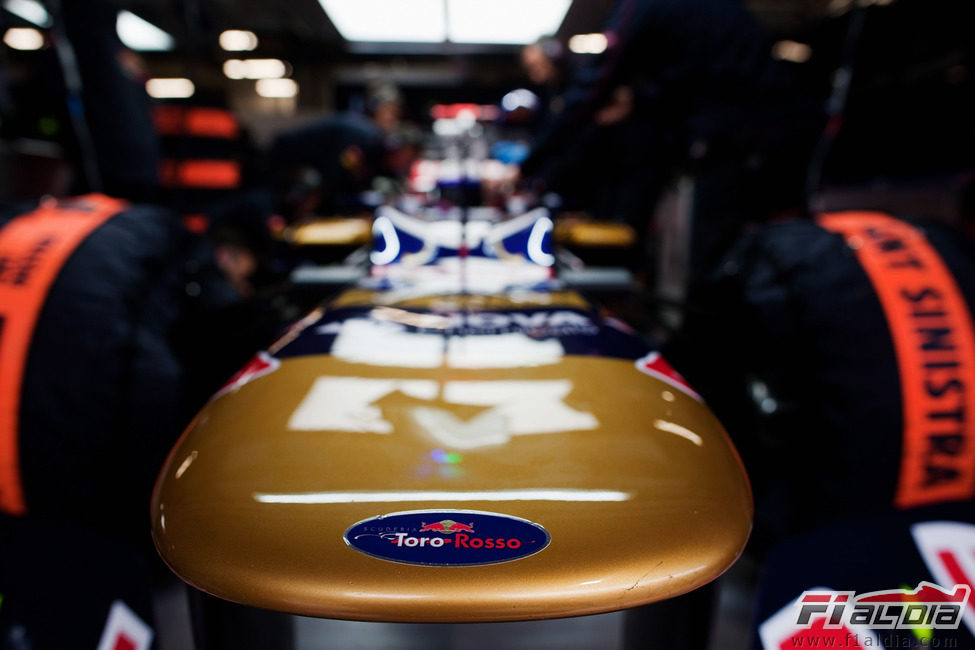 El logo de Toro Rosso en el morro de su coche