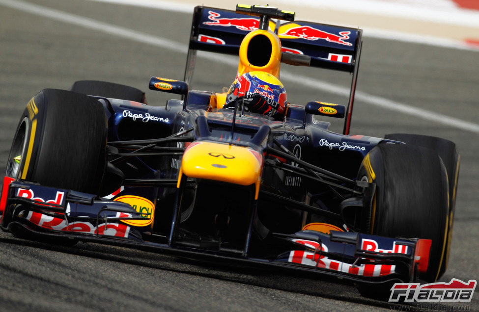 Mark Webber a bordo de su Red Bull RB8 en Sakhir