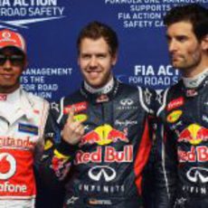 Los tres primeros en la clasificación del GP de Baréin 2012