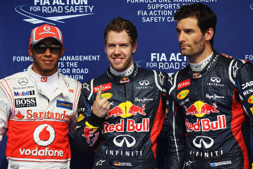 Los tres primeros en la clasificación del GP de Baréin 2012