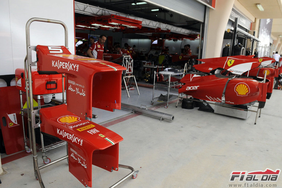 El box de Ferrari en Baréin