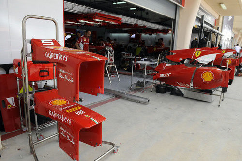 El box de Ferrari en Baréin