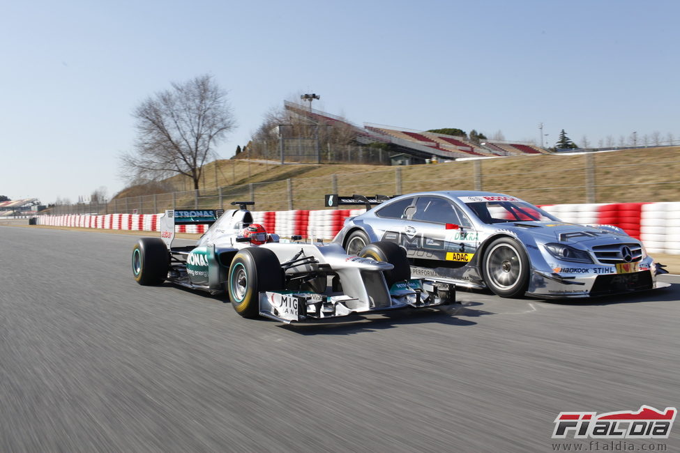 Los Mercedes de F1 y DTM rodando a la par