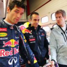 Mark Webber y Sebastian Vettel en los test de Mugello 2012