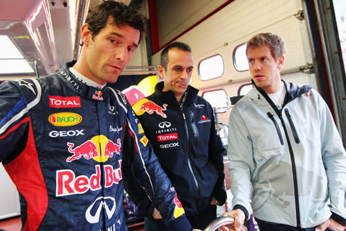 Mark Webber y Sebastian Vettel en los test de Mugello 2012