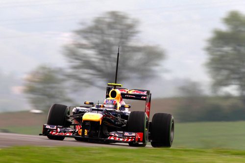 Mark Webber en los entrenamientos de Mugello.