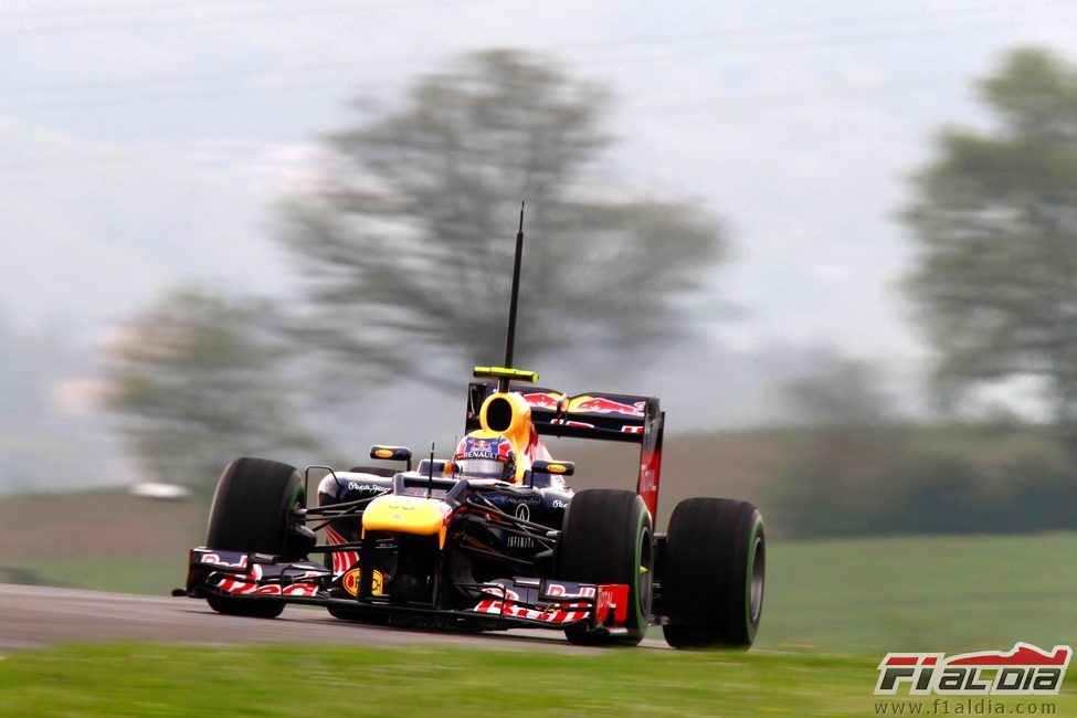 Mark Webber en los entrenamientos de Mugello.