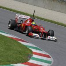 Felipe Massa rueda durante su único día de test en Mugello