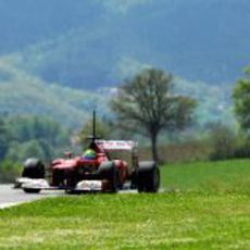 Felipe Massa junto al verde paisaje de Mugello