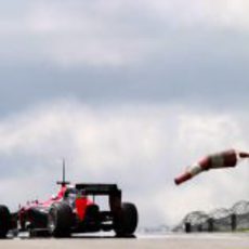 Fuerte viento en las pruebas de Marussia