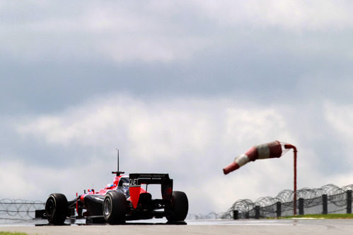 Fuerte viento en las pruebas de Marussia