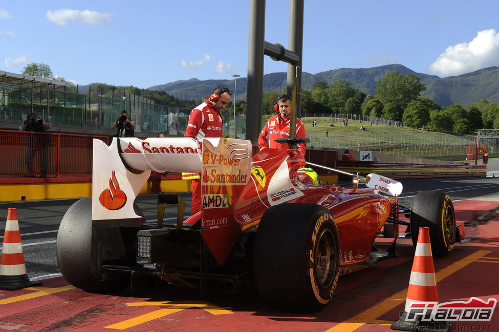 Felipe Massa parado en el pitlane