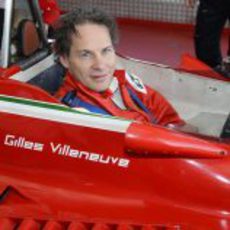 Jacques sentado en el 312 T4 de Gilles Villeneuve