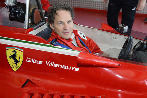 Jacques sentado en el 312 T4 de Gilles Villeneuve