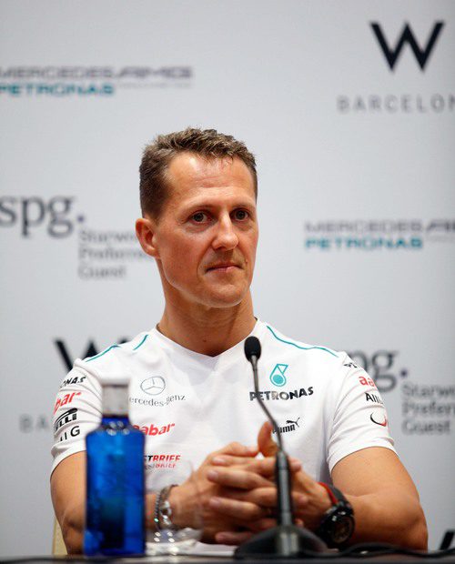 Schumacher en la presentación de uno de los patrocinadores de Mercedes