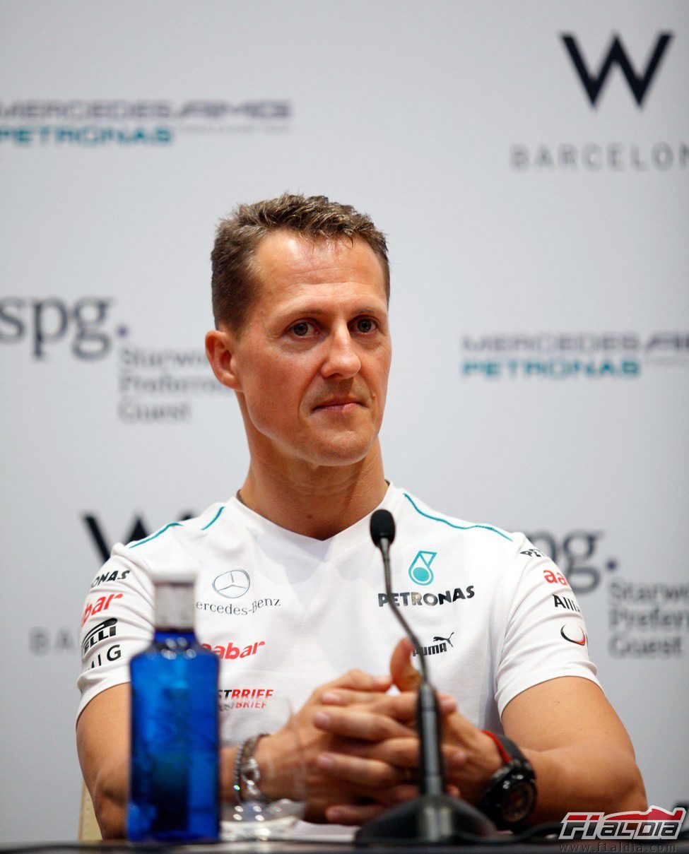Schumacher en la presentación de uno de los patrocinadores de Mercedes