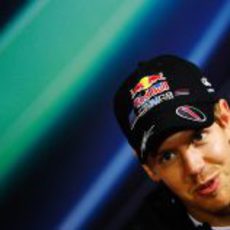 Sebastian Vettel en la rueda de prensa oficial de la FIA del jueves