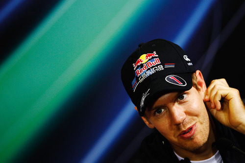 Sebastian Vettel en la rueda de prensa oficial de la FIA del jueves