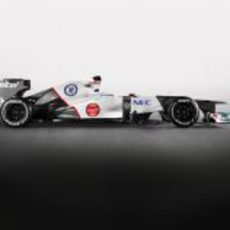 El escudo del Chelsea FC sobre el capó motor del Sauber C31