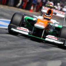 Nico Hülkenberg rueda en la clasificación del GP de España