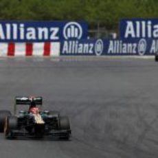 Heikki Kovalainen a los mandos del CT01 en Montmeló