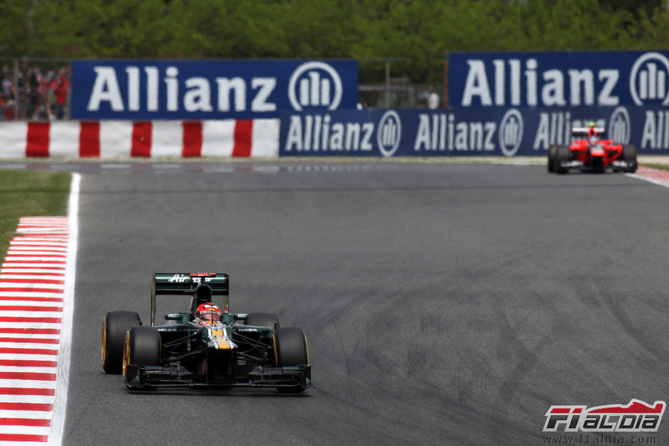 Heikki Kovalainen a los mandos del CT01 en Montmeló