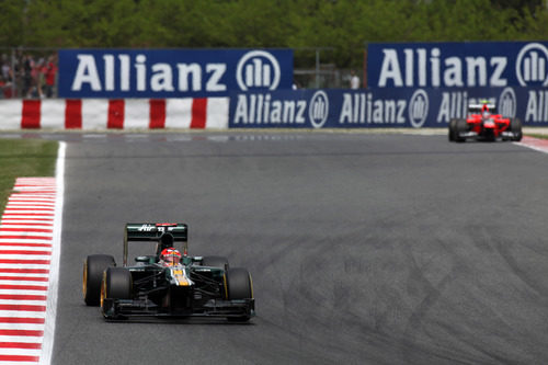 Heikki Kovalainen a los mandos del CT01 en Montmeló